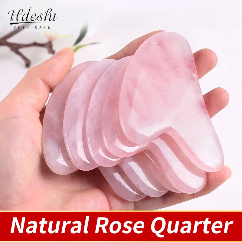 Gua Sha Pierre de Quartz Rose | Sculpture & Drainage Visage | Anti-Gonflement & Éclat Naturel