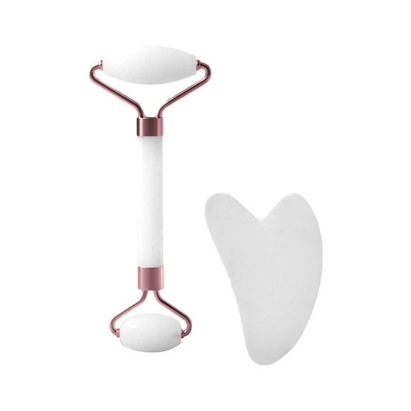 Set Rouleau de Jade & Gua Sha | Massage Visage & Cou | Anti-Rides & Éclat Naturel