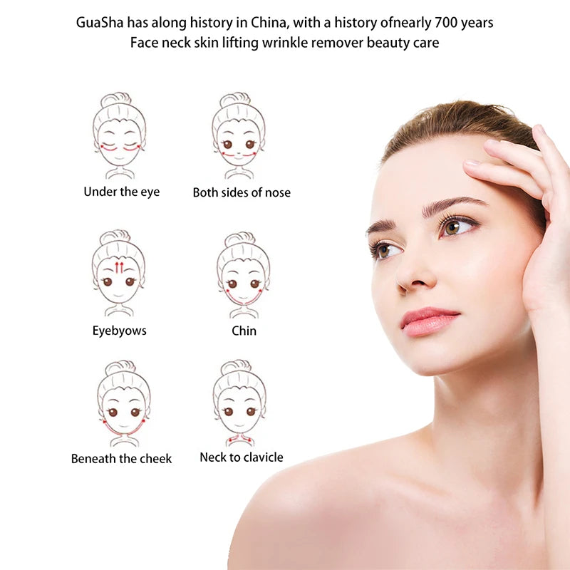 Gua Sha Pierre de Quartz Rose | Sculpture & Drainage Visage | Anti-Gonflement & Éclat Naturel
