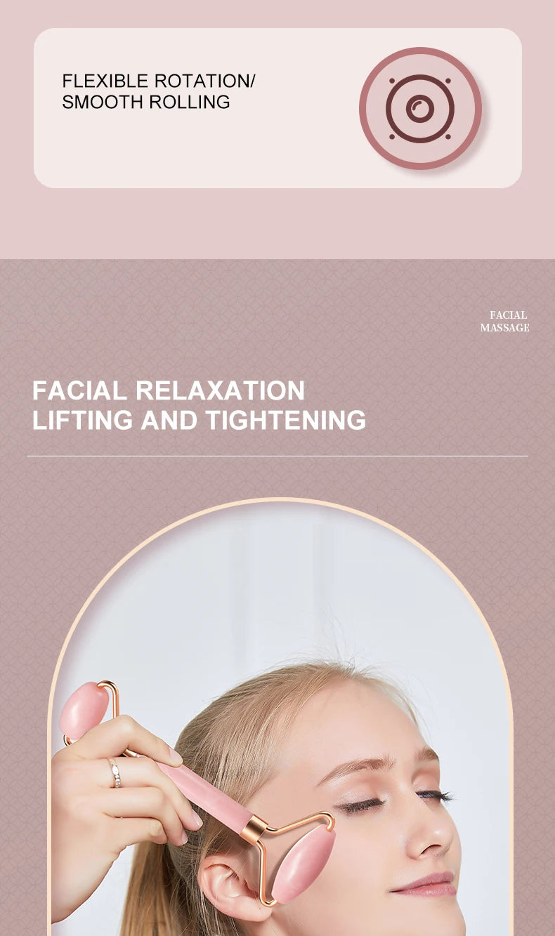Set Rouleau de Jade & Gua Sha | Massage Visage & Cou | Anti-Rides & Éclat Naturel