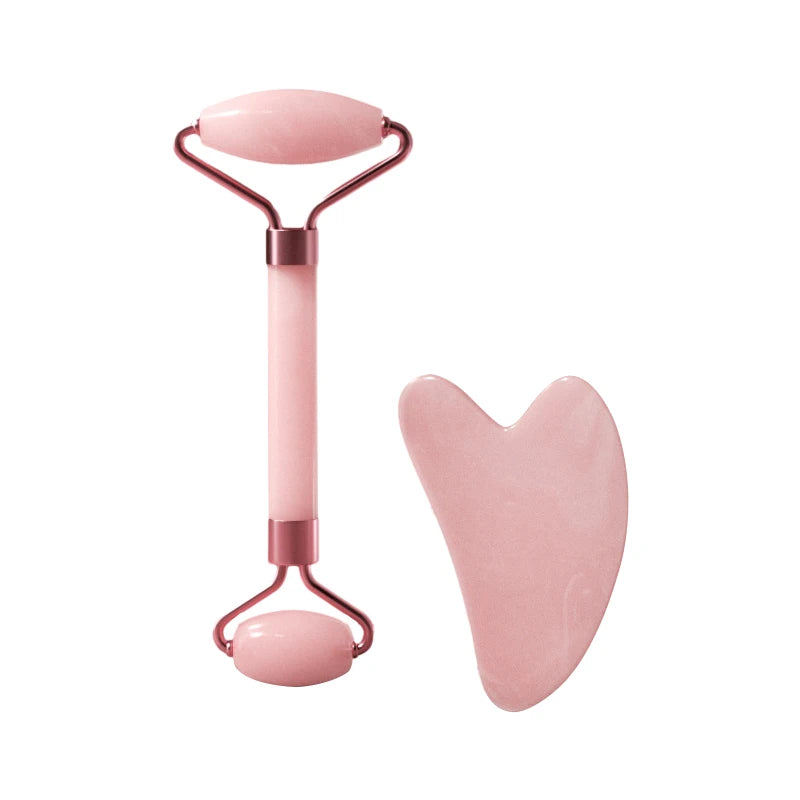 Set Rouleau de Jade & Gua Sha | Massage Visage & Cou | Anti-Rides & Éclat Naturel