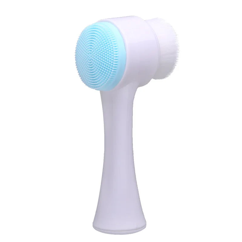 Brosse Nettoyante Visage Double Silicone 3D | Exfoliant Doux & Massage | Peau Purifiée